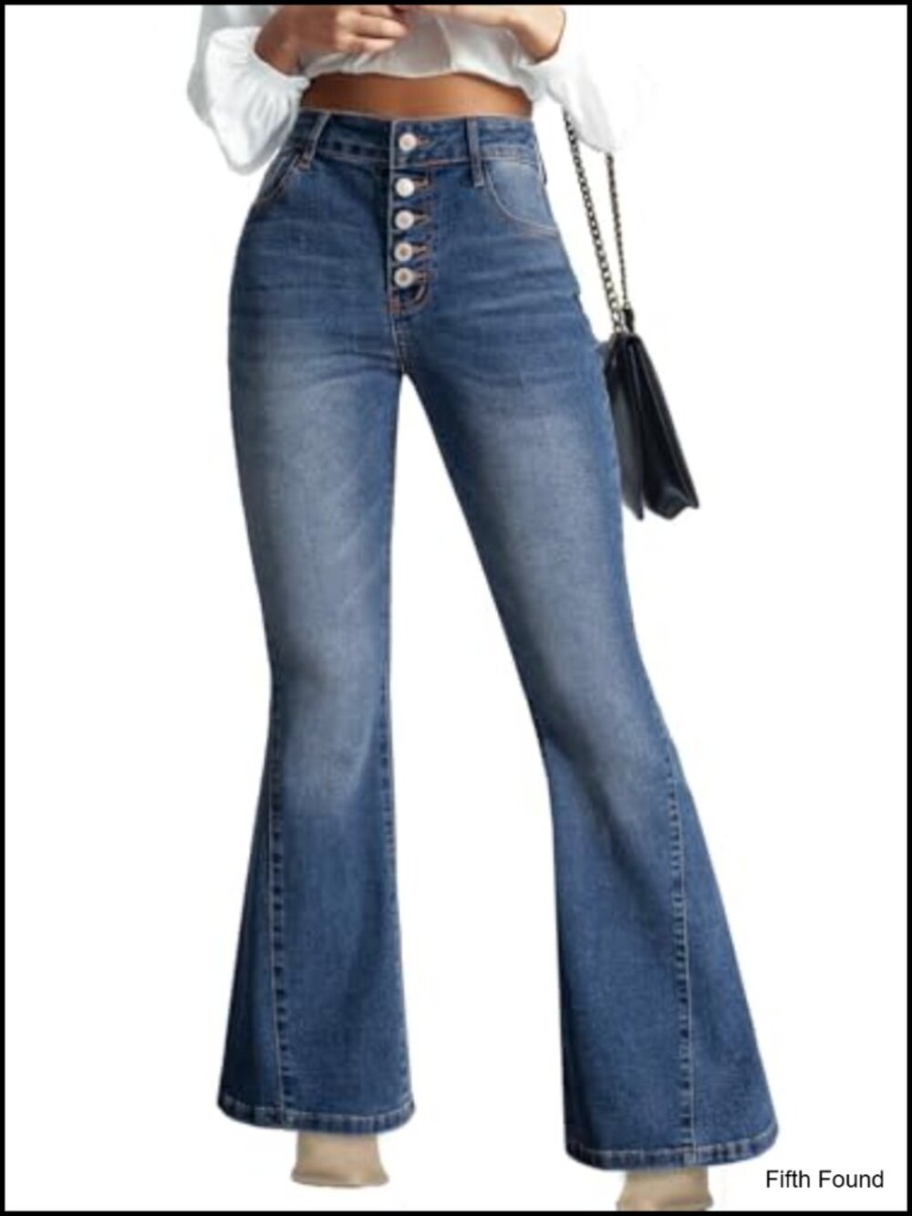 High Waisted Flare Jeans Stretchy Bell Bottom Wide Leg Denim Pants